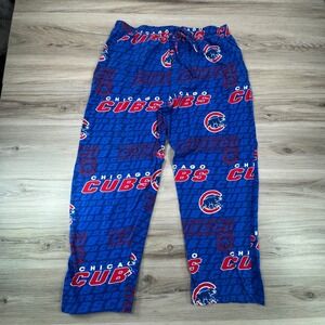 MLB Chicago Cubs Pajama Pants Mens XL Blue All Over Print Cotton Lounge Pants